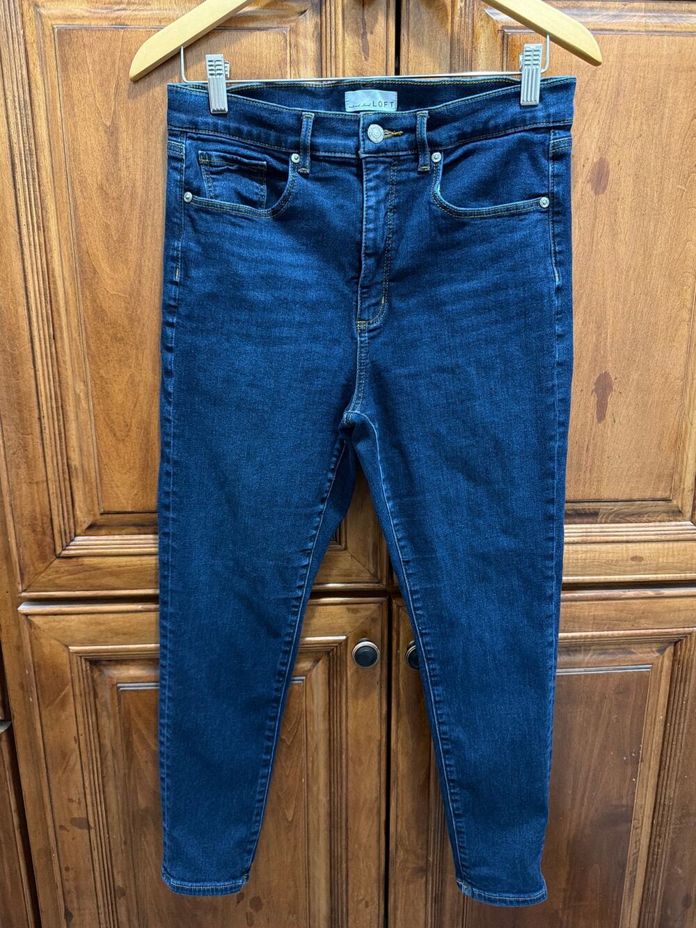 LOFT Dark-Wash "The Skinny" Denim Jeans, 31/12P